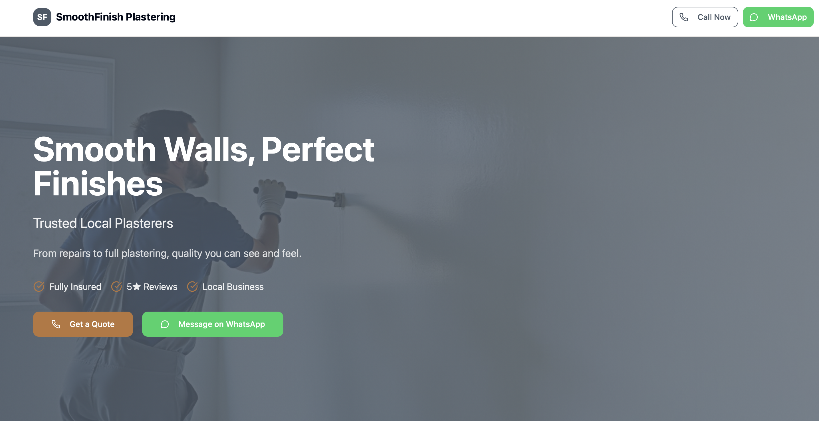 Plasterer Website Preview